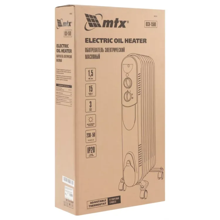 Масляный обогреватель MTX OCH-1500, 230 В, 1500 Вт // MTX 98302 купить в Магнитогорске