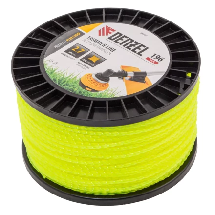 Леска для триммера витой квадрат, 2,7мм х 196м, на DIN катушке FLEX CORD// Denzel 96299 купить в Магнитогорске