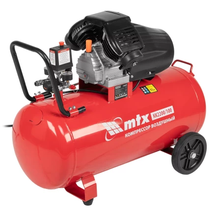 Компрессор воздушный MTX КК-2200/100, 2,2 кВт, 350 л/мин, 100 л, прямой привод, масляный купить в Магнитогорске