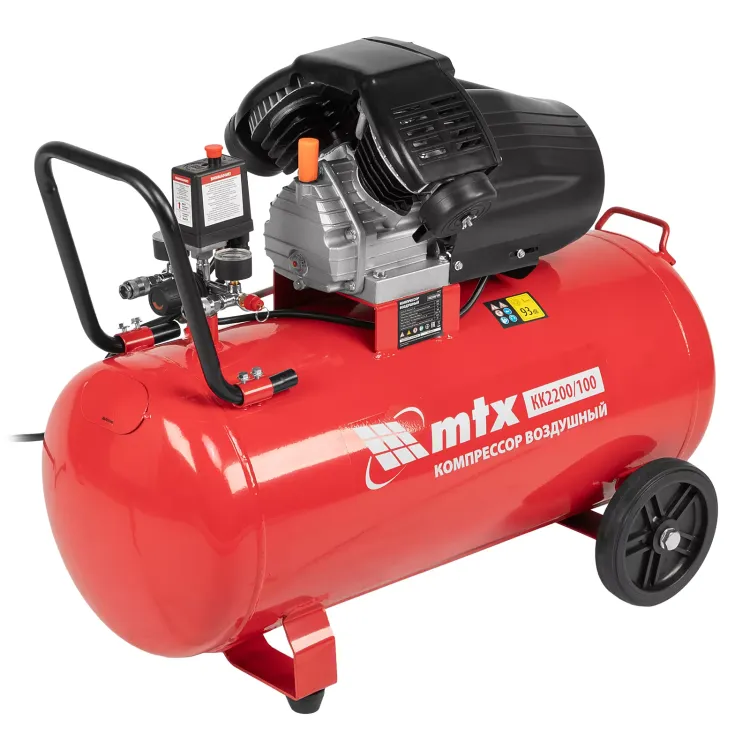 Компрессор воздушный MTX КК-2200/100, 2,2 кВт, 350 л/мин, 100 л, прямой привод, масляный купить в Магнитогорске