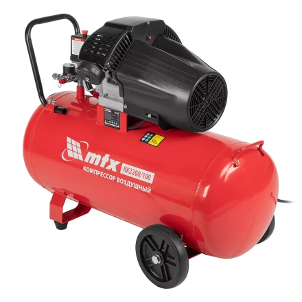 Компрессор воздушный MTX КК-2200/100, 2,2 кВт, 350 л/мин, 100 л, прямой привод, масляный купить в Магнитогорске