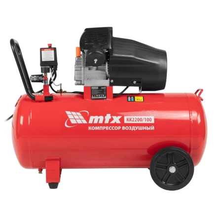 Компрессор воздушный MTX КК-2200/100, 2,2 кВт, 350 л/мин, 100 л, прямой привод, масляный купить в Магнитогорске