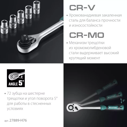 Универсальный набор инструмента, 76 предм. 27889-H76 купить в Магнитогорске