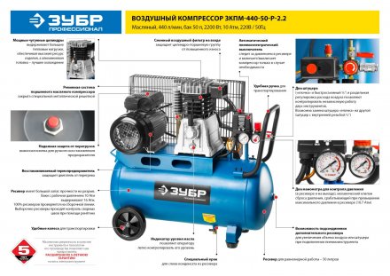 Компрессор воздушный ЗКПМ-440-50-Р-2.2 серия ПРОФЕССИОНАЛ купить в Магнитогорске
