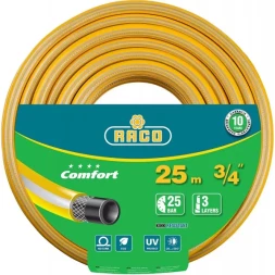 Шланг RACO &quot;COMFORT&quot; поливочный, 30атм., армированный, 3-х слойный, 3/4&quot;х25м 40303-3/4-25