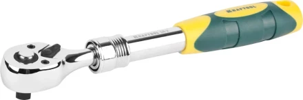 Трещотка для торцовых головок KRAFTOOL &quot;PRO&quot;, телескопическая, Сr-V сталь, 72 зубца, 3/8&quot; 27798-3/8 купить в Магнитогорске