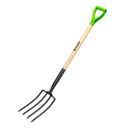 Вилы 4-рогие Palisad 61394, огородные, кованые, 195х295х1165 мм, деревянный лакированный черенок купить в Магнитогорске