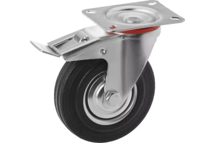 Колесо поворотное резина SCb 42 100 мм с тормозом (F) 1001717 купить в Магнитогорске