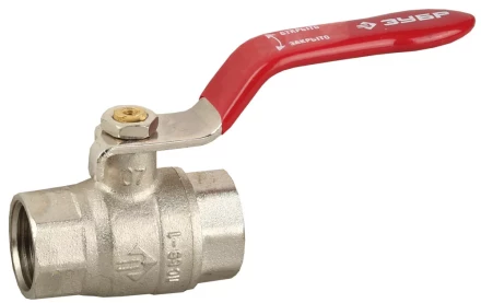 Кран ЗУБР шаровой 3/4" полнопроходной "мама-мама", ручка, никелированная латунь 51350-N-3/4 купить в Магнитогорске