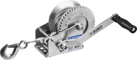 Лебедка ручная барабанная ЗУБР &quot;ПРОФЕССИОНАЛ&quot;, тяговая, тросовая, 0,7т, 8м 43113-0.7_z01 купить в Магнитогорске