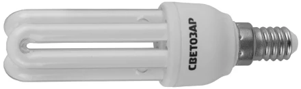 Энергосберегающая лампа СВЕТОЗАР&quot;U-КЛАССИКА&quot;спираль,цоколь E14(миньон),Т2,3U,теплый бел свет(2700К), 8000час, 12Вт(60) 44312-12 купить в Магнитогорске