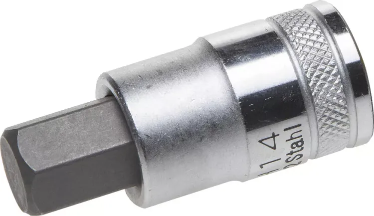 Торцовая бита-головка KRAFTOOL "INDUSTRIE QUALITAT", материал S2, HEX, сатинированная, 1/2", H14 27908-14_z01 купить в Магнитогорске