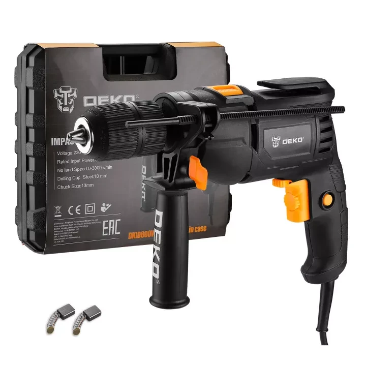 Дрель ударная DEKO DKID600W, 063-4163, в кейсе купить в Магнитогорске