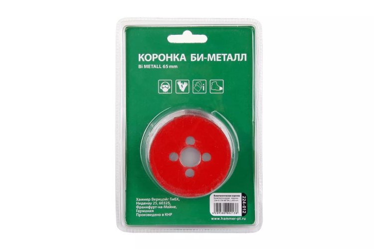 Коронка биметаллическая HAMMER Ф65х38мм 5/8" BiMETALL (224-012) купить в Магнитогорске
