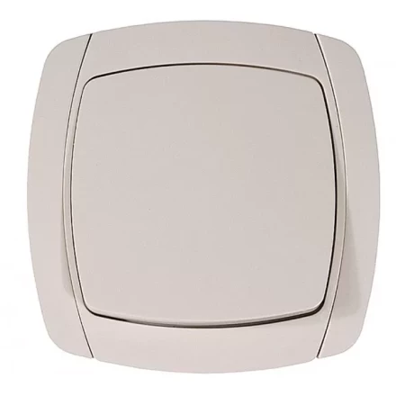 Выключатель СВЕТОЗАР &quot;CITY LIGHT&quot; одноклавишный в сборе, цвет бежевый, 10А/~250В SV-54230-B купить в Магнитогорске