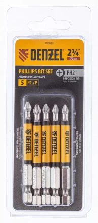 Набор бит, PH2x2х70 мм, 5 шт. Denzel 7711326 купить в Магнитогорске