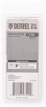 Набор бит, PH2x2х70 мм, 5 шт. Denzel 7711326 купить в Магнитогорске