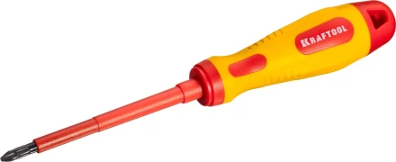 Отвертка KRAFTOOL, высоковольтная, Cr-Mo-V стержень, двухкомпонент. маслобензостойкая рукоятка, PH №2, 100мм 250084-2-100 купить в Магнитогорске