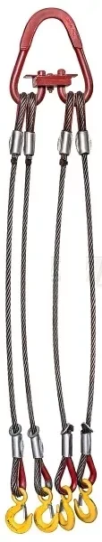 Строп канатный четырехветвевой 4СК 12.5 т L=5.5 м Звено РТ-3 с кч Гост 5.0 т опрессовка