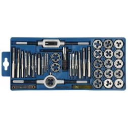 Набор ЗУБР "МАСТЕР" с металлореж. инструментом, метчики однопроходные и плашки М3-М12, оснастка - в пласт. боксе 40пред. 2810-H40_z01