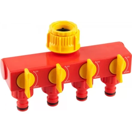 Распределитель GRINDA четырехканальный, из ударопрочной пластмассы, &quot;резьба внешняя 3/4&quot;-1&quot;-соединитель&quot; 8-426314_z01 купить в Магнитогорске