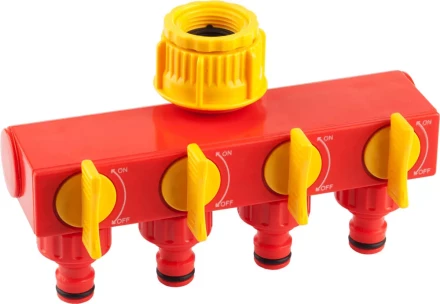 Распределитель GRINDA четырехканальный, из ударопрочной пластмассы, &quot;резьба внешняя 3/4&quot;-1&quot;-соединитель&quot; 8-426314_z01 купить в Магнитогорске