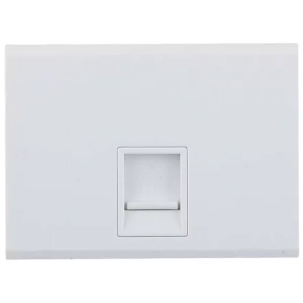 Розетка СВЕТОЗАР &quot;ЭФФЕКТ&quot; компьютерная, одинарная, без вставки и рамки, цвет белый SV-54419-W купить в Магнитогорске