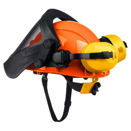 ЗУБР ТРИАДА, защитная каска в комплекте с наушниками и защитным сетчатым экраном, Профессионал (11099) купить в Магнитогорске