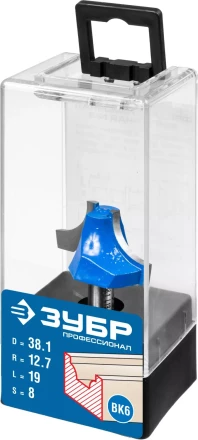 ЗУБР 38.1 x 19 мм, радиус 12.7 мм, фреза пазовая фасонная №1, Профессионал (28740-38.1) купить в Магнитогорске