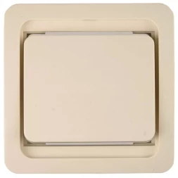 Выключатель СВЕТОЗАР &quot;ГАММА&quot; одноклавишный, без подсветки, цвет бежевый, 10А/~250В SV-54130-B