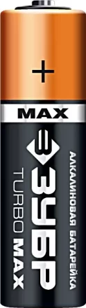 Батарейка ЗУБР &quot;TURBO MAX&quot; щелочная (алкалиновая), тип AA, 1,5В, 4шт на карточке 59206-4C купить в Магнитогорске