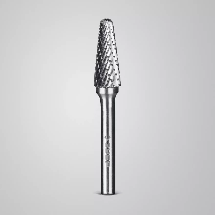 Зубр Твердосплавная борфреза L - конус с закругленным углом 28°, 10 х 25 мм, радиус 2.2 мм (28810-10-25) купить в Магнитогорске