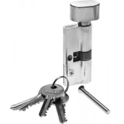 Механизм ЗУБР &quot;МАСТЕР&quot; цилиндровый, тип &quot;ключ-защелка&quot;, цвет хром, 5-PIN, 70мм 52103-70-2