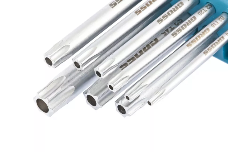 Набор ключей имбусовых TORX-TT T10-T50 удлиненные S2 сатинированные 9 шт Gross 16407 купить в Магнитогорске