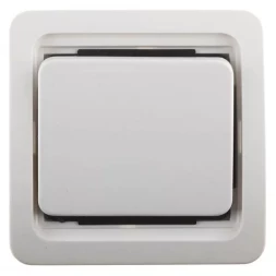 Выключатель СВЕТОЗАР &quot;ГАММА&quot; одноклавишный, без подсветки, цвет белый, 10А/~250В SV-54130-W