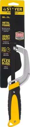 Ножовка-ручка по металлу STAYER, трехкомпонентная рукоятка, металлическая державка, 300мм 15715 купить в Магнитогорске