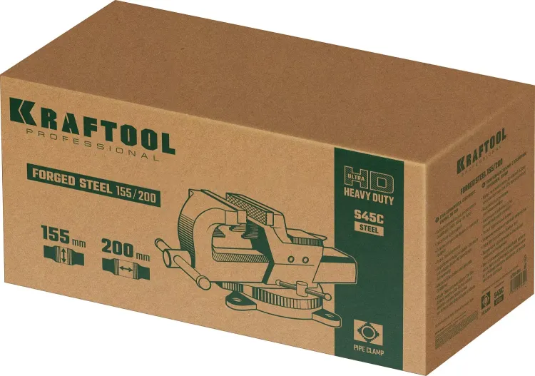 Тиски KRAFTOOL FORGE кованные стальные 32700-200 купить в Магнитогорске