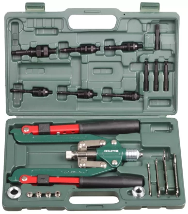 Заклепочник складной, KRAFTOOL &quot;RS-77&quot; 31182, резьбовые М4,М5,М6,М8,М10,М12, вытяжные d=2,4-6,4 мм и штифты М4,М5,М6,М8, из Al, стали, нерж стали 31182 купить в Магнитогорске