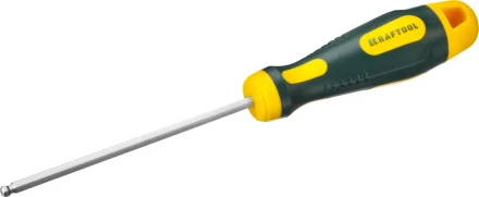 Отвертка KRAFTOOL, Cr-Mo-V сталь, двухкомпонентная противоскользящая рукоятка, HEX, №4x100мм 250075-4-100 купить в Магнитогорске
