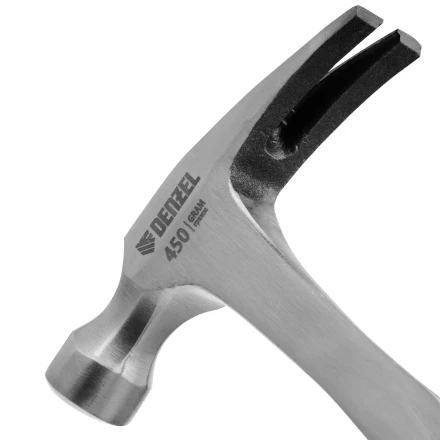 Молоток-гвоздодер 450 г Denzel, цельнометаллический, двухкомпонентная рукоятка, 10423 купить в Магнитогорске