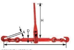 Стяжки цепные для крепления грузов с крюками  р-н 3.2 тонн L=4 метра купить в Магнитогорске