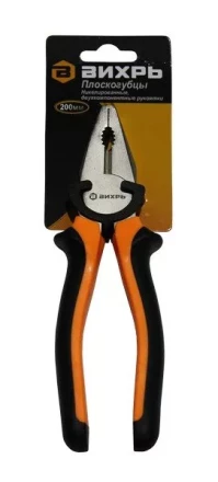 Плоскогубцы 200мм никелированные двухкомпонентные рукоятки Вихрь купить в Магнитогорске