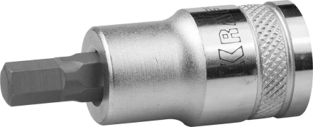 Торцовая бита-головка KRAFTOOL &quot;INDUSTRIE QUALITAT&quot;, материал S2, HEX, сатинированная, 1/2&quot;, H7 27908-07_z01 купить в Магнитогорске