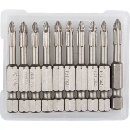 Биты &quot;ЕХPERT&quot; торсионные кованые, обточенные, KRAFTOOL 26123-1-50-10, Cr-Mo сталь, тип хвостовика E 1/4&quot;, PZ1, 50мм, 10шт 26123-1-50-10 купить в Магнитогорске