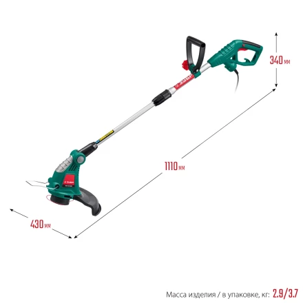ЗУБР 600 Вт, ш/с 33 см, сетевой триммер (ТСН-33-600) купить в Магнитогорске
