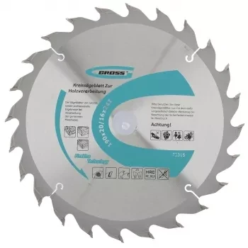 Пильный диск по дереву 190 x 20/16 x 24Т GROSS 73315