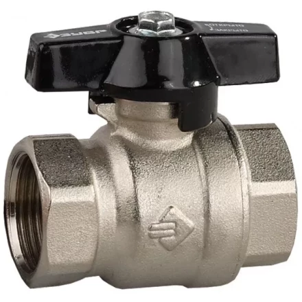 Кран шаровой ЗУБР полнопроходной &quot;мама-мама&quot;, бабочка, хромиров латунь, 1/2&quot; 4-51323-C-1/2 купить в Магнитогорске