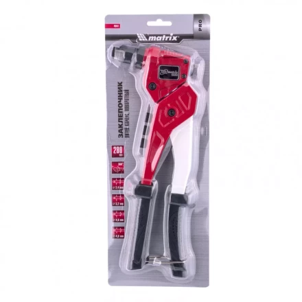 Заклепочник литой поворотный 290 мм 0-360 град заклепки 2,4-3,2-4,0-4,8 мм Pro Matrix 40547 купить в Магнитогорске