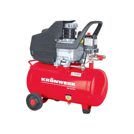 Компрессор воздушный Kronwerk KD 24/200, 1,5 кВт, 198 л/мин, 24 л, 58041 купить в Магнитогорске