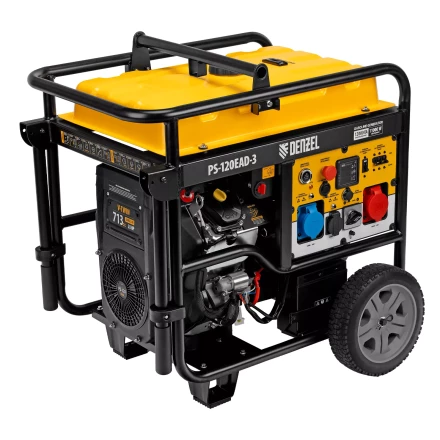 Генератор бензиновый Denzel PS-120EAD-3, 12 кВт,230/400 В, 40л, разъём ATS,перекл.режима,эл.старт купить в Магнитогорске